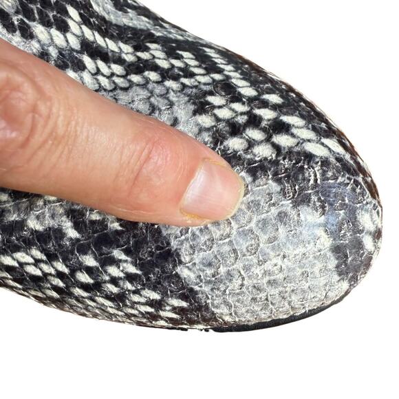 Shellys Snake Print Leather Clogs US 7.5 Chunky Block Heel Mob Wife 70s Vibe SEE - Picture 3 of 14